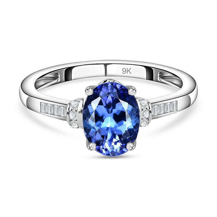 9K White Gold Premium Quality Tanzanite &amp; Diamond Ring 1.53 Ct 7598716 1