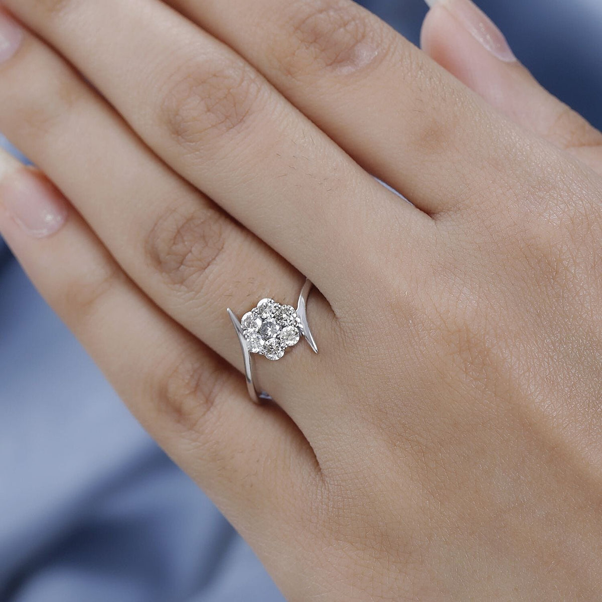 9K White Gold SGL Certified Diamond (G-H) Bypass Ring 0.50 Ct. 7556918 2