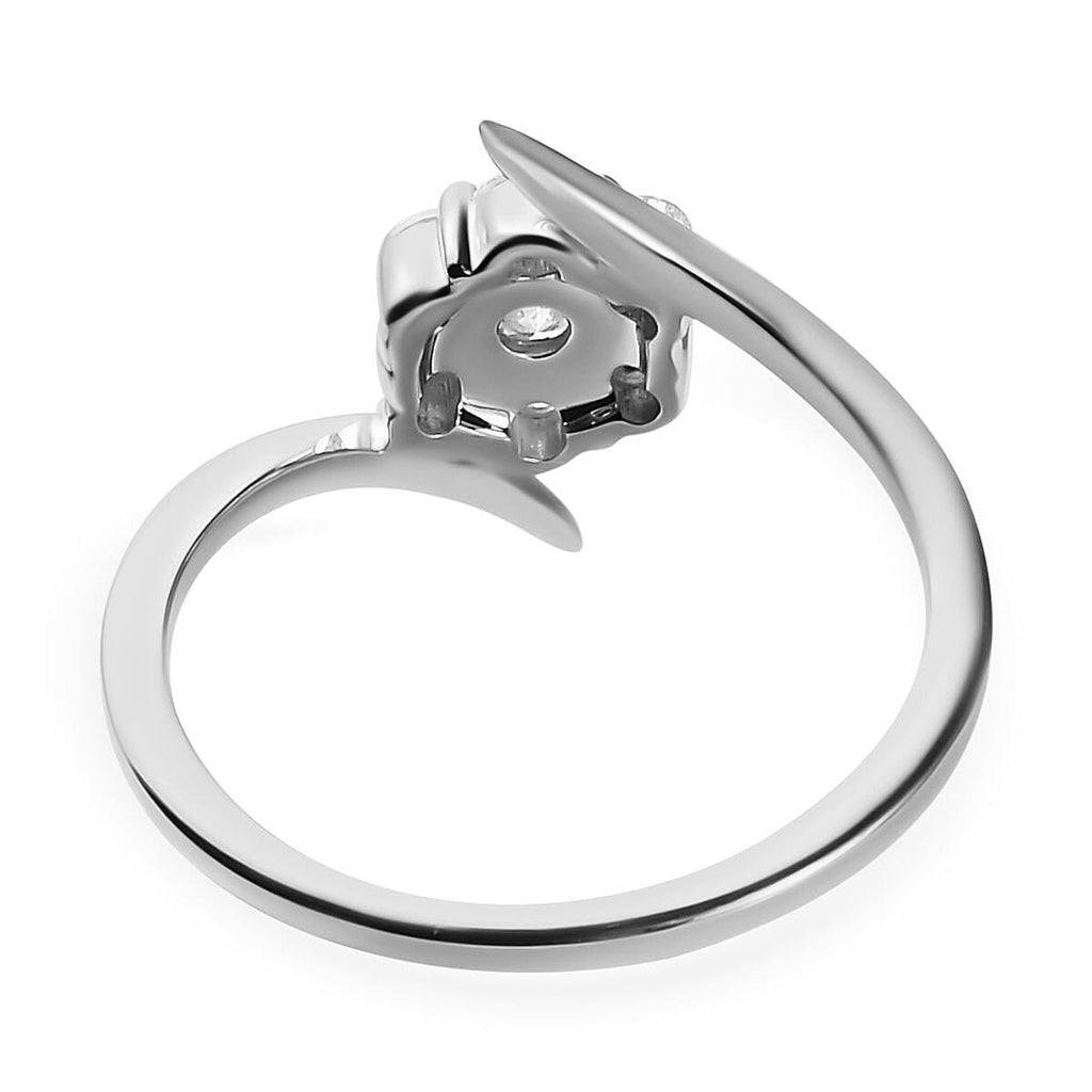 9K White Gold SGL Certified Diamond (G-H) Bypass Ring 0.50 Ct.