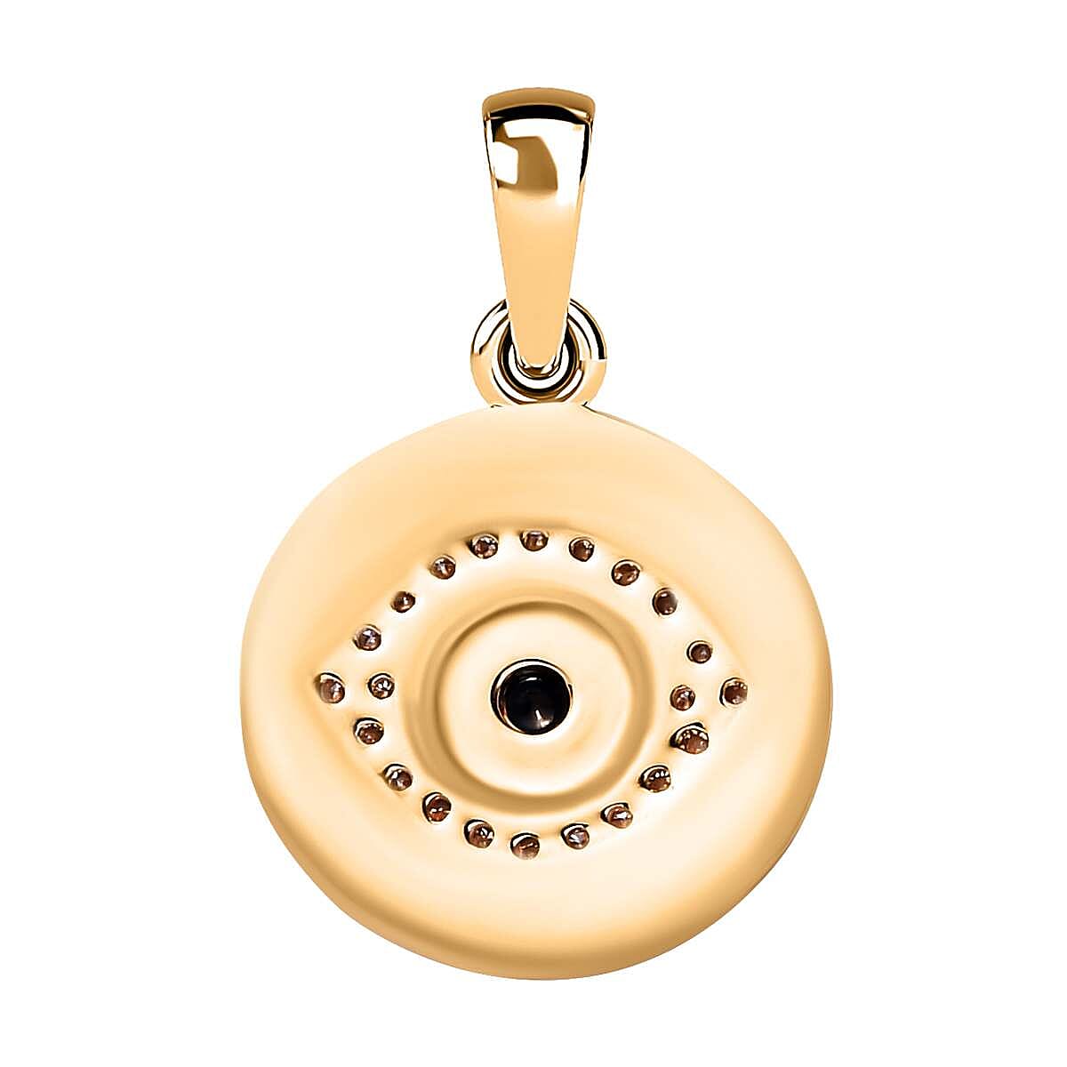 9K Yellow Gold AA Blue Sapphire and Moissanite Pendant 7618492 4