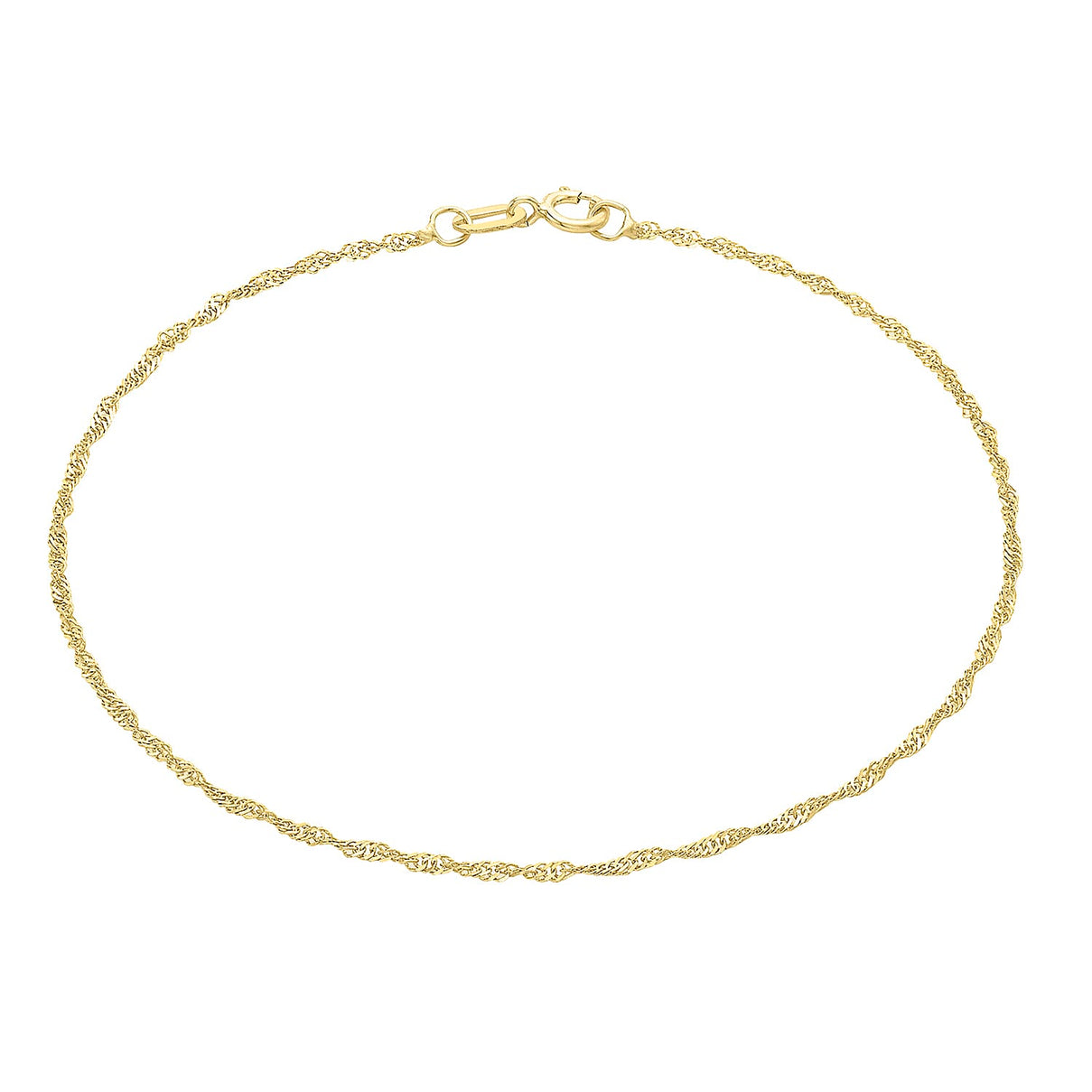 9K Yellow Gold Twist-Curb-Chain Anklet 9 Inch 7569225 0
