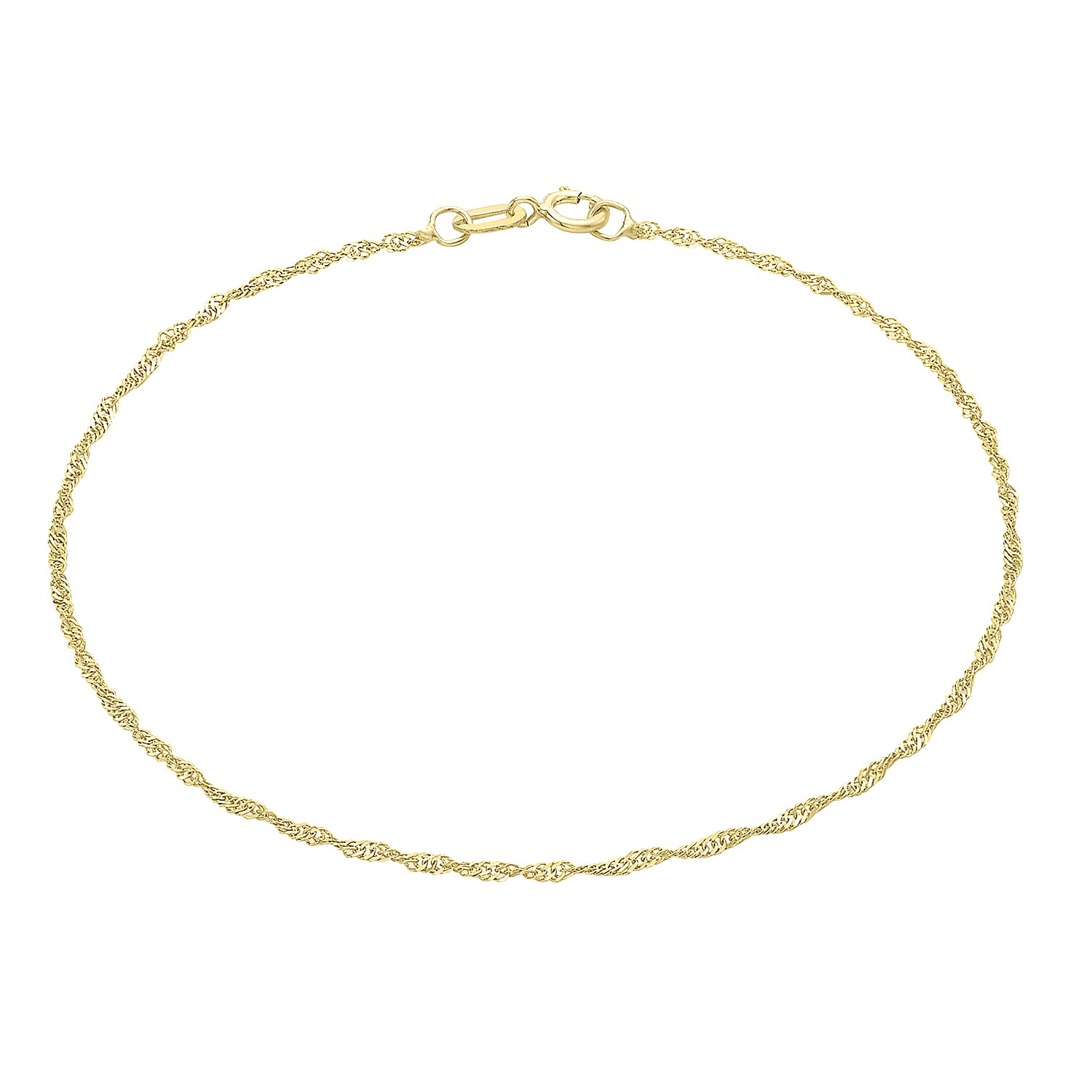 9K Yellow Gold Twist-Curb-Chain Anklet 9 Inch 7569225 0