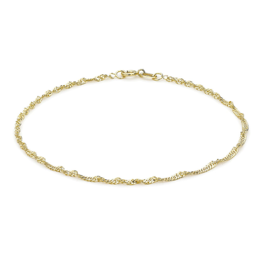 9K Yellow Gold  Anklet,  Gold Wt. 0.92 Gms