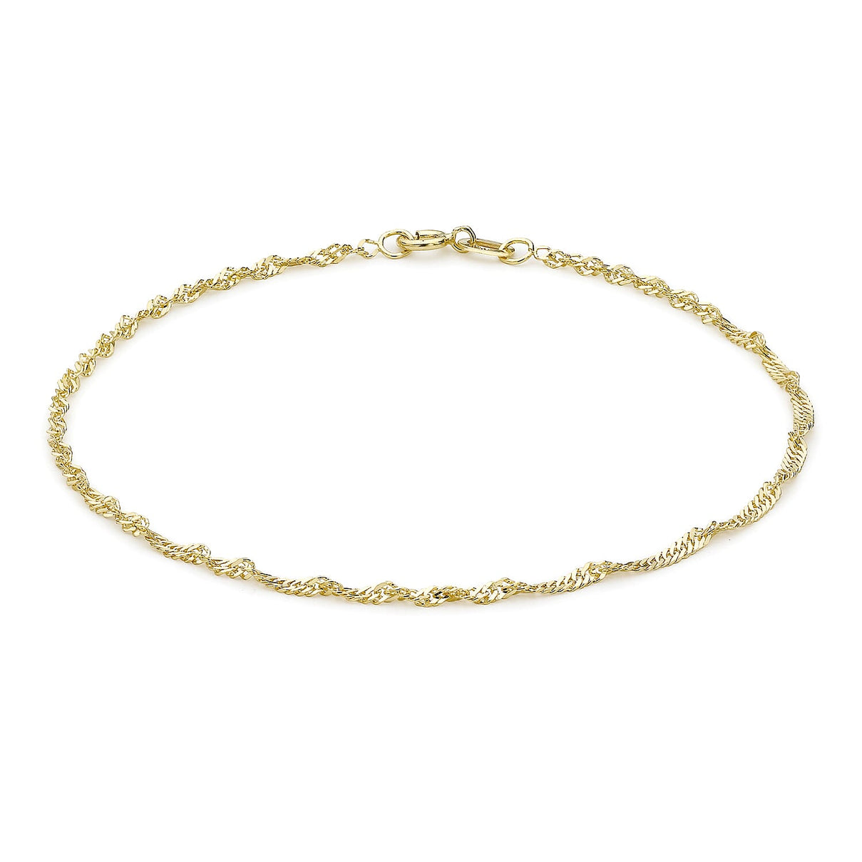 9K Yellow Gold Twist Curb Chain Anklet 9 Inch 7569218 0