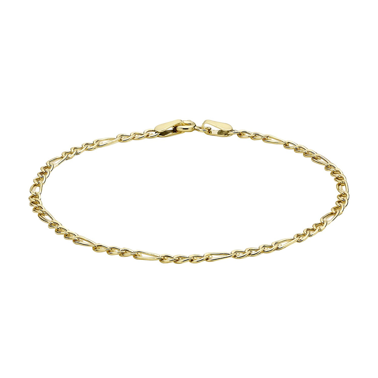 9K Yellow Gold Hollow Figaro Anklet 9 Inch 7569333 0