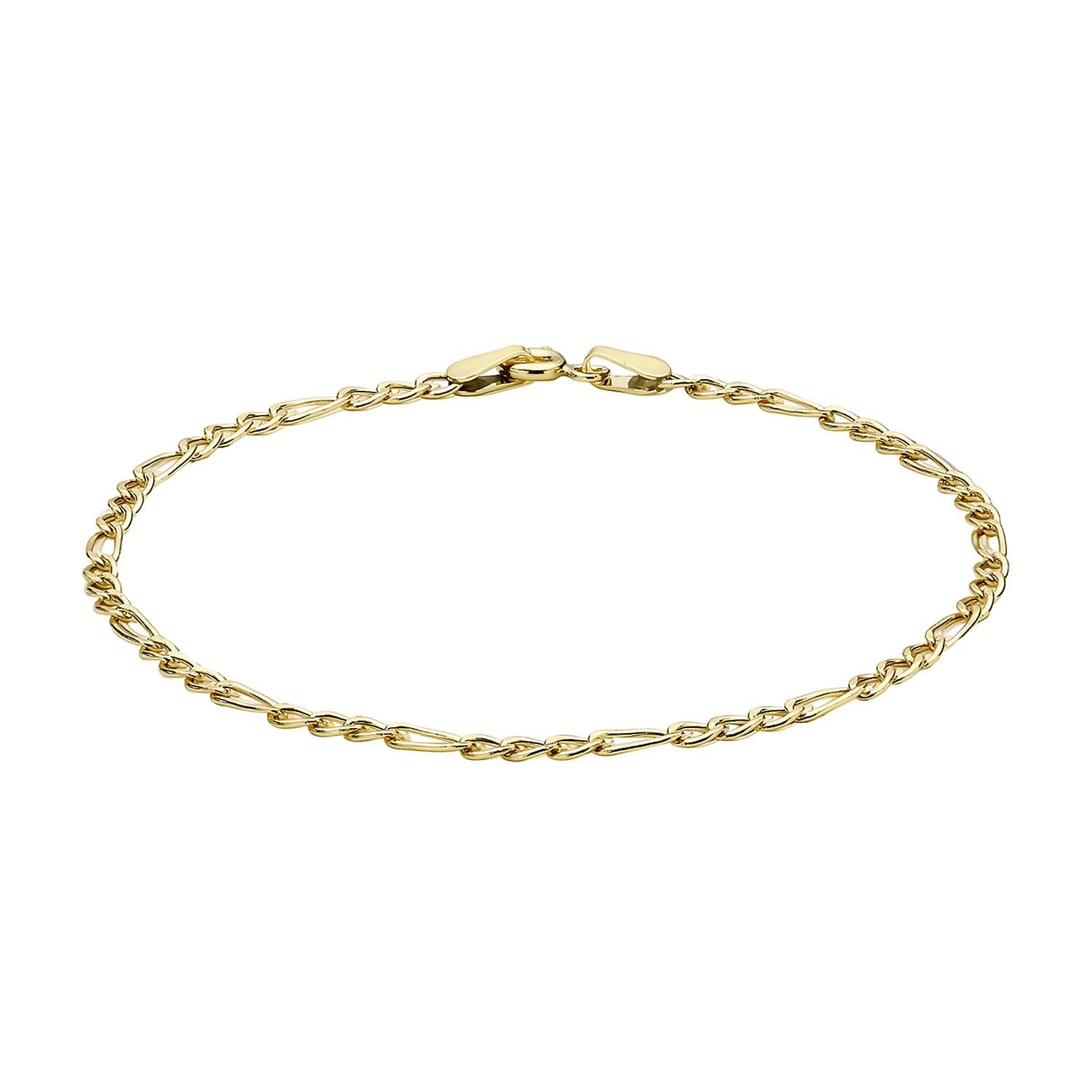 9K Yellow Gold Hollow Figaro Anklet 9 Inch 7569333 0