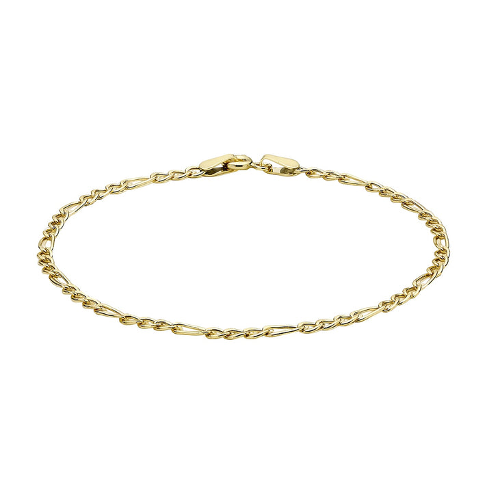9K Yellow Gold Hollow Figaro Anklet 9 Inch 7569333 1