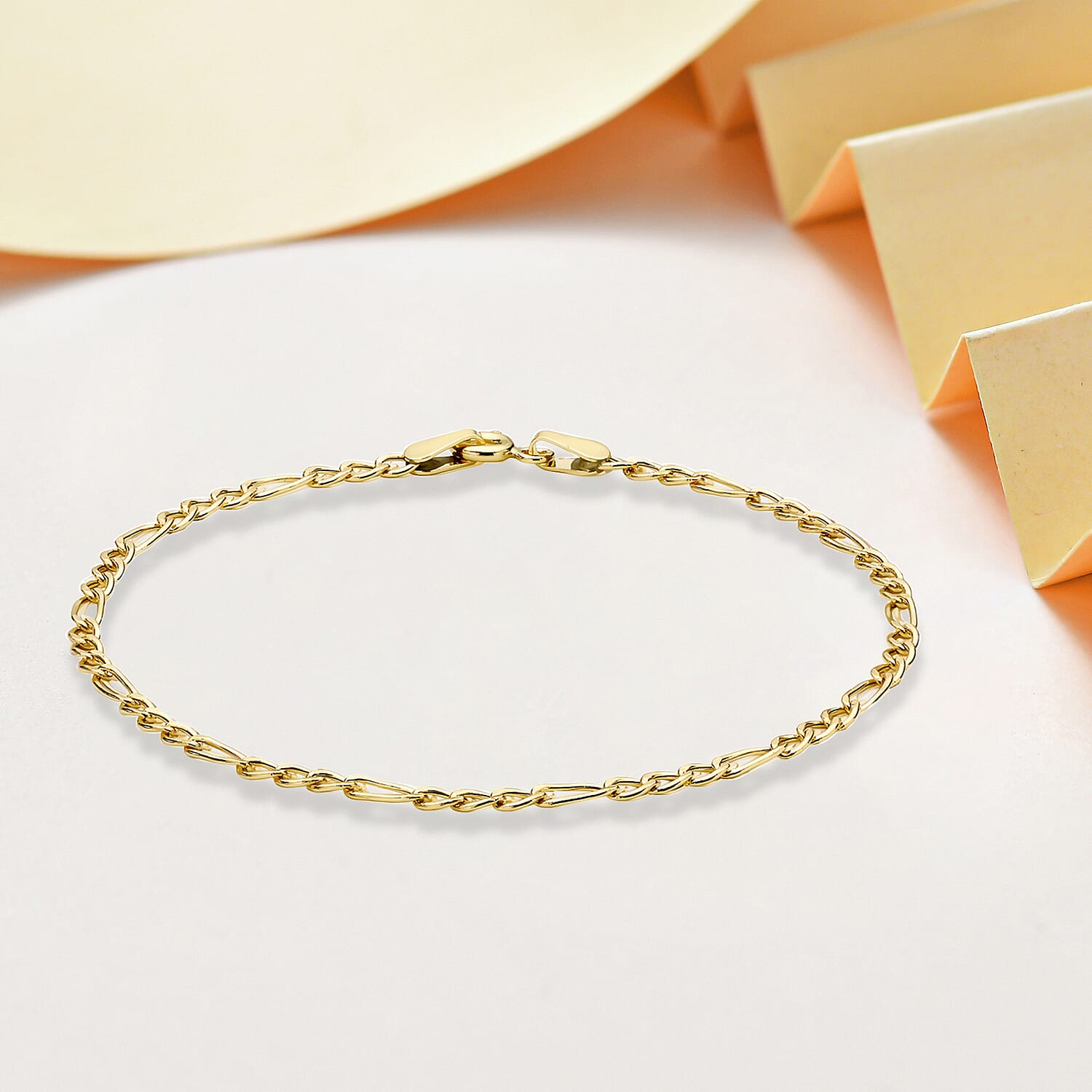 9K Yellow Gold Hollow Figaro Anklet 9 Inch 7569333 2