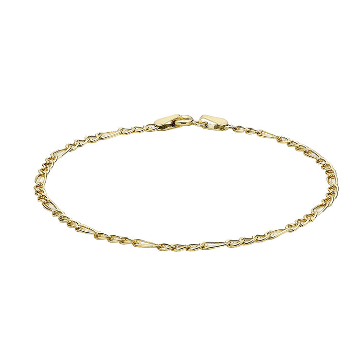 9K Yellow Gold Hollow Figaro Anklet 10 Inch 7569334 1
