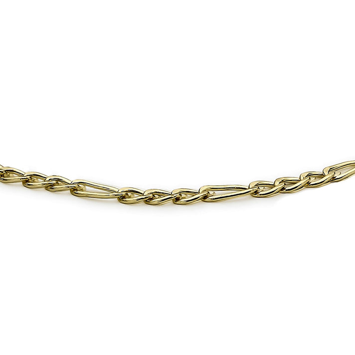 9K Yellow Gold Hollow Figaro Anklet 10 Inch 7569334 2