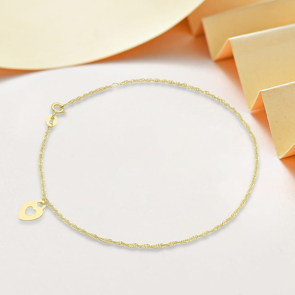 9K Yellow Gold  Anklet,  Gold Wt. 1.2 Gms