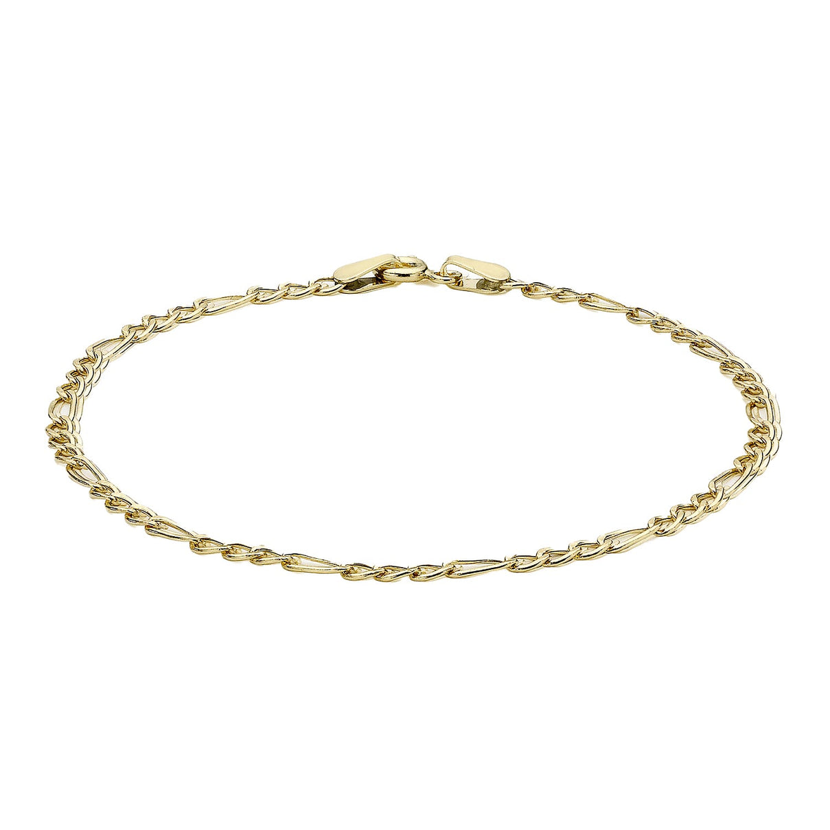 9K Yellow Gold Hollow Figaro Anklet 9 Inch 7569337 0
