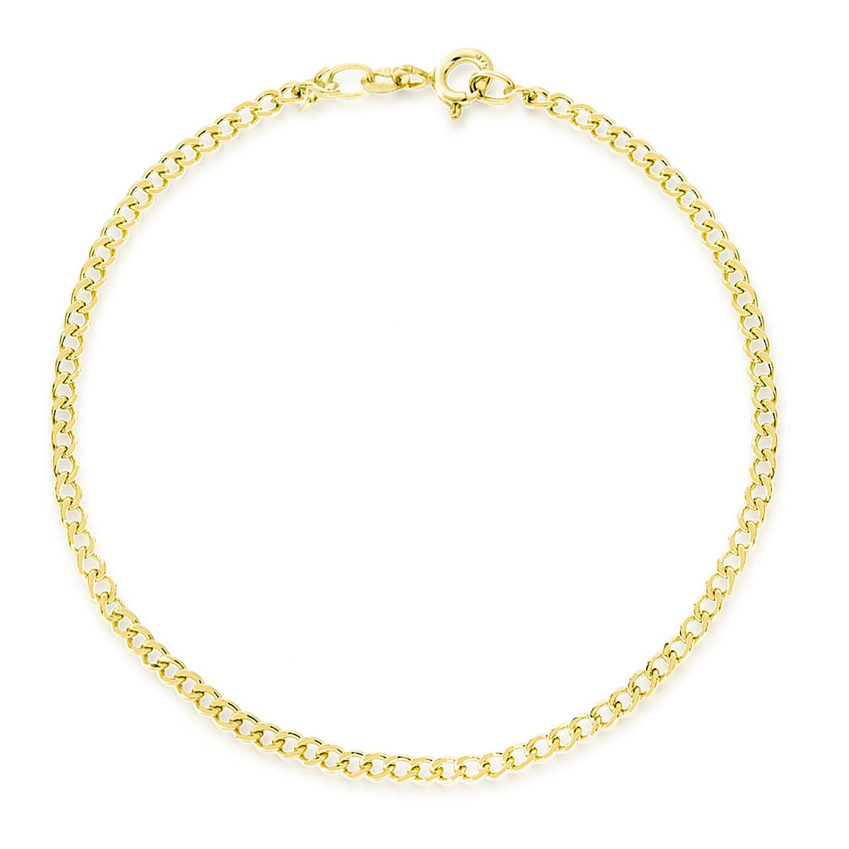9K Yellow Gold 2mm Curb Chain Anklet 9.5 Inch 7569205 5