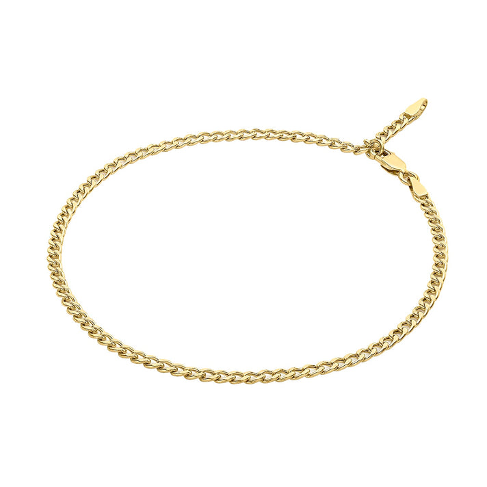 9K Yellow Gold Adjustable Curb Chain Anklet 10 Inch 7569227 1