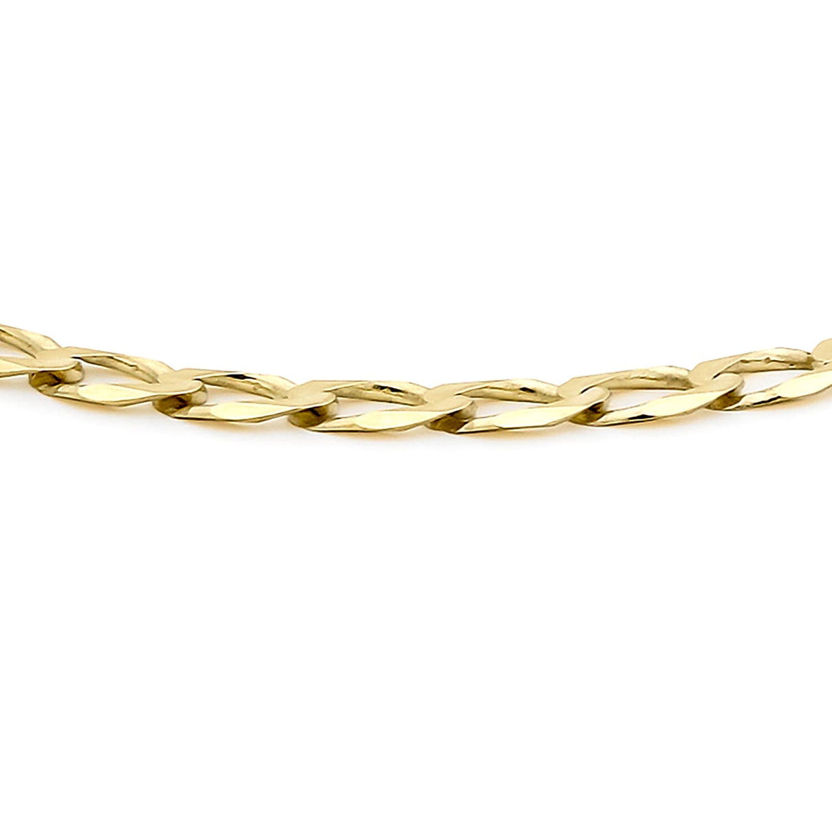 9K Yellow Gold Diamond Cut Flat Curb Bracelet 9 Inch 7569221 1