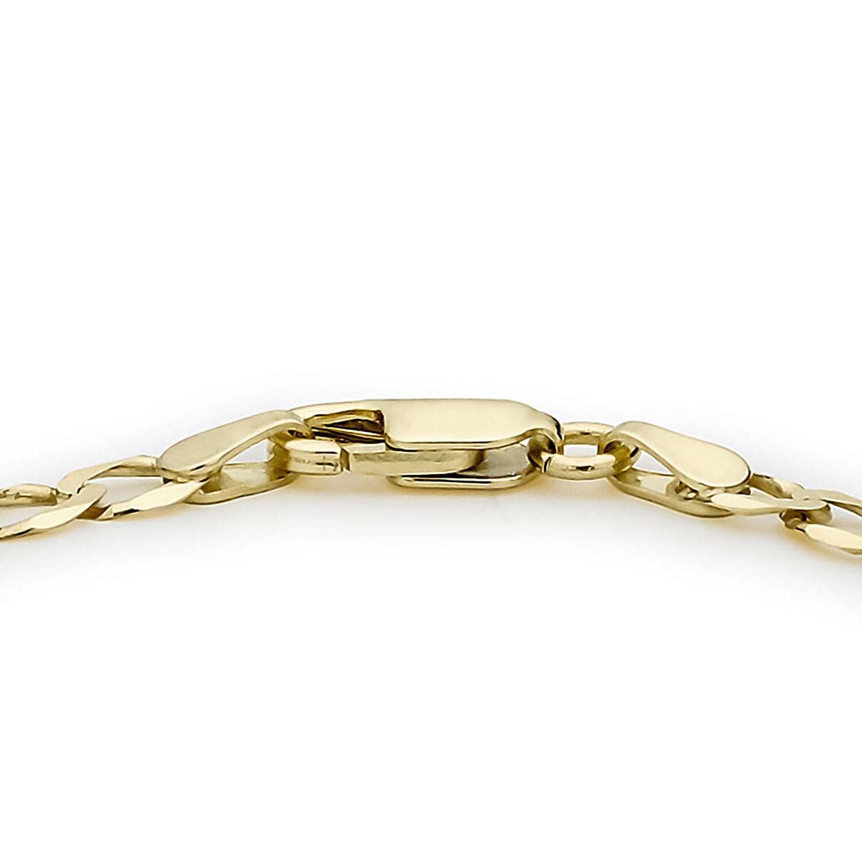 9K Yellow Gold Diamond Cut Flat Curb Bracelet 9 Inch 7569221 2