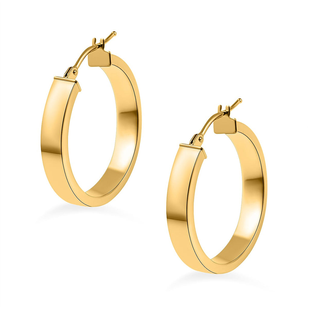 Maestro Collection - 9K Yellow Gold Hoop Earrings