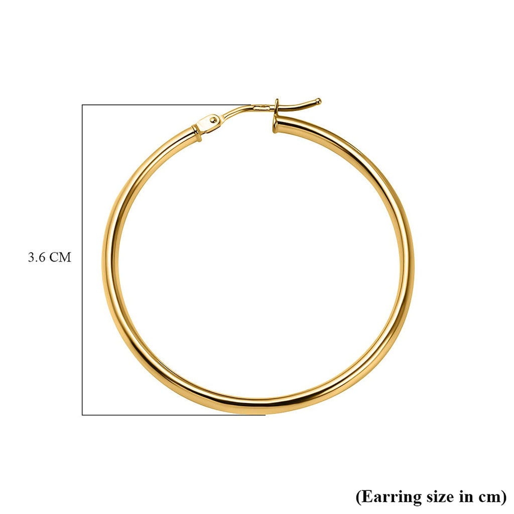 Maestro Collection - 9K Yellow Gold Hoop Earrings