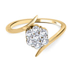 9K Yellow Gold SGL Certified White Diamond Bypass Ring 0.50 Ct.