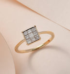 9K Yellow Gold SGL CERTIFIED Diamond (I3-G-H) Ring 0.50 Ct