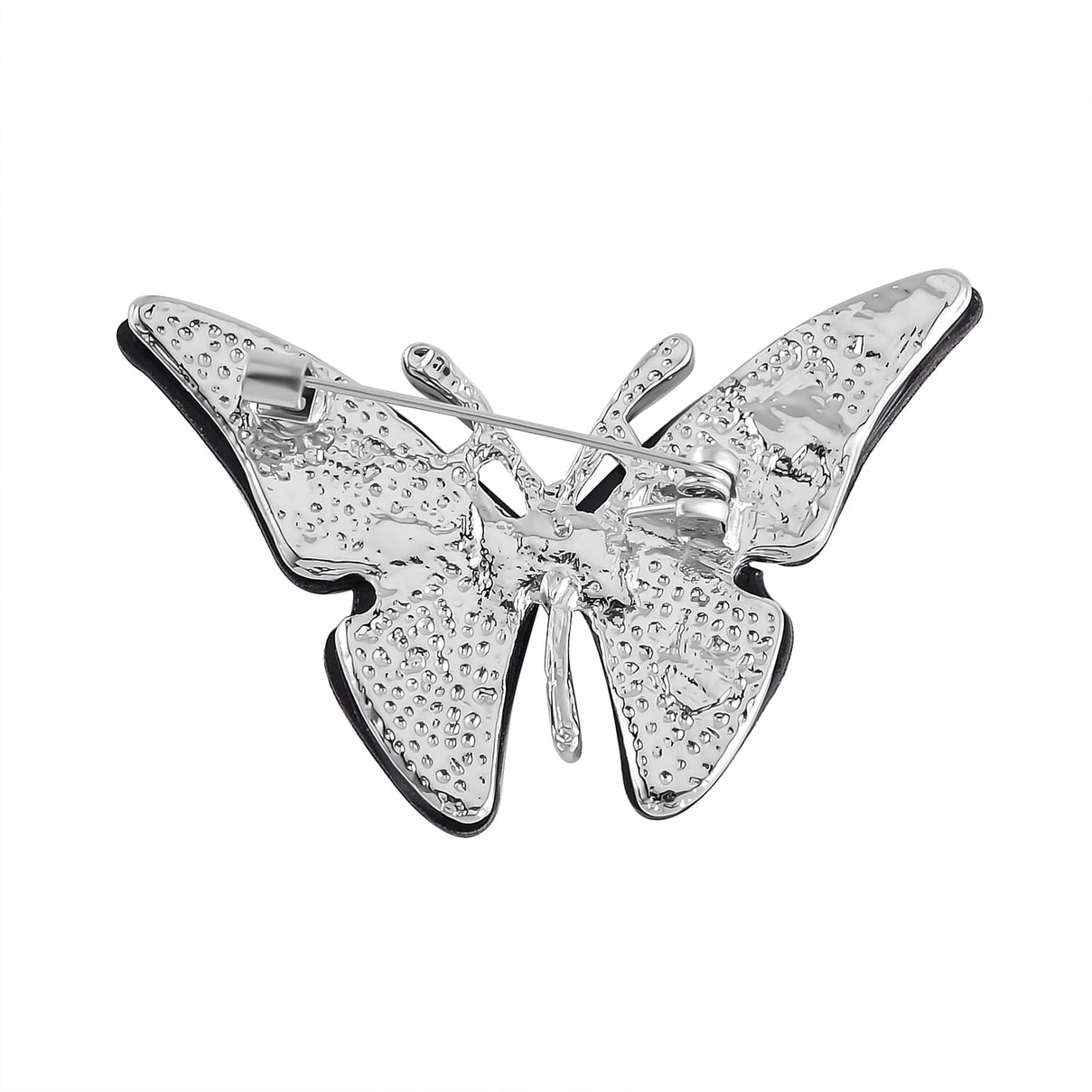 Abalone Shell Butterfly Brooch in Silver Tone 7639553 2