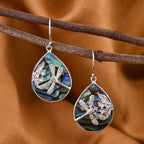 Royal Bali Collection - Abalone Shell Dragonfly Earrings in Sterling Silver