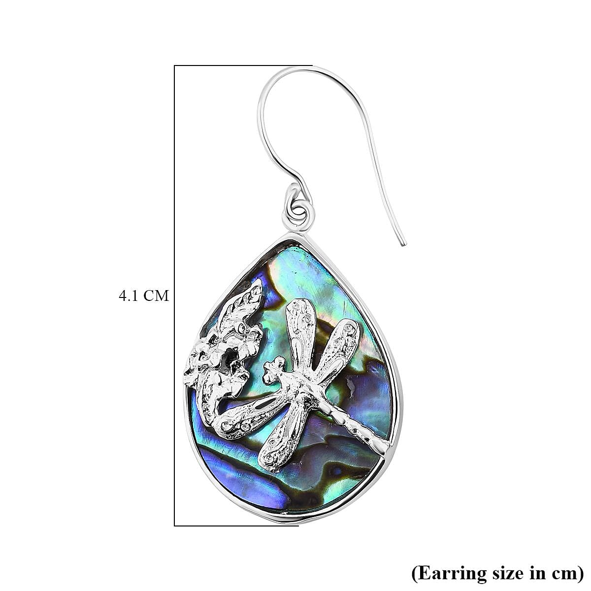 Royal Bali Collection - Abalone Shell Dragonfly Earrings in Sterling Silver 7621017 5