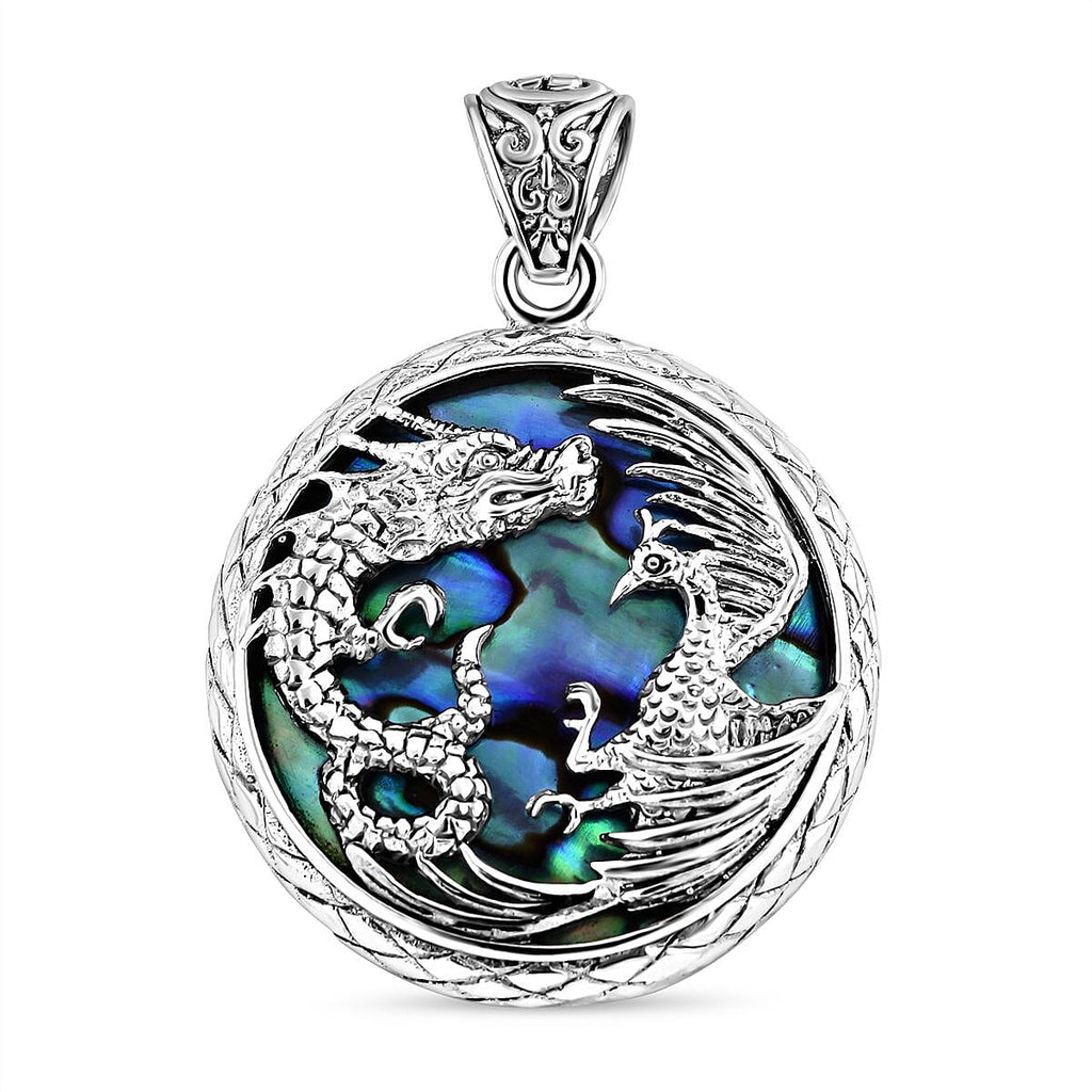 Royal Bali Collection- Abalone Shell Pendant Sterling Silver 20 Ct, Silver Wt. 6.78 Gms