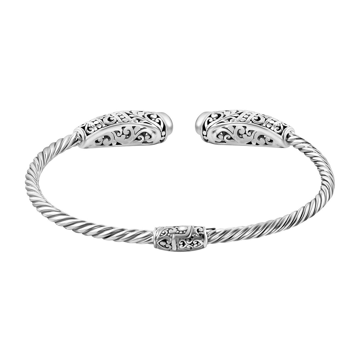 Royal Bali Collection Amethyst Cuff Bangle (Size - 7.0) in Sterling Silver 7684350 4