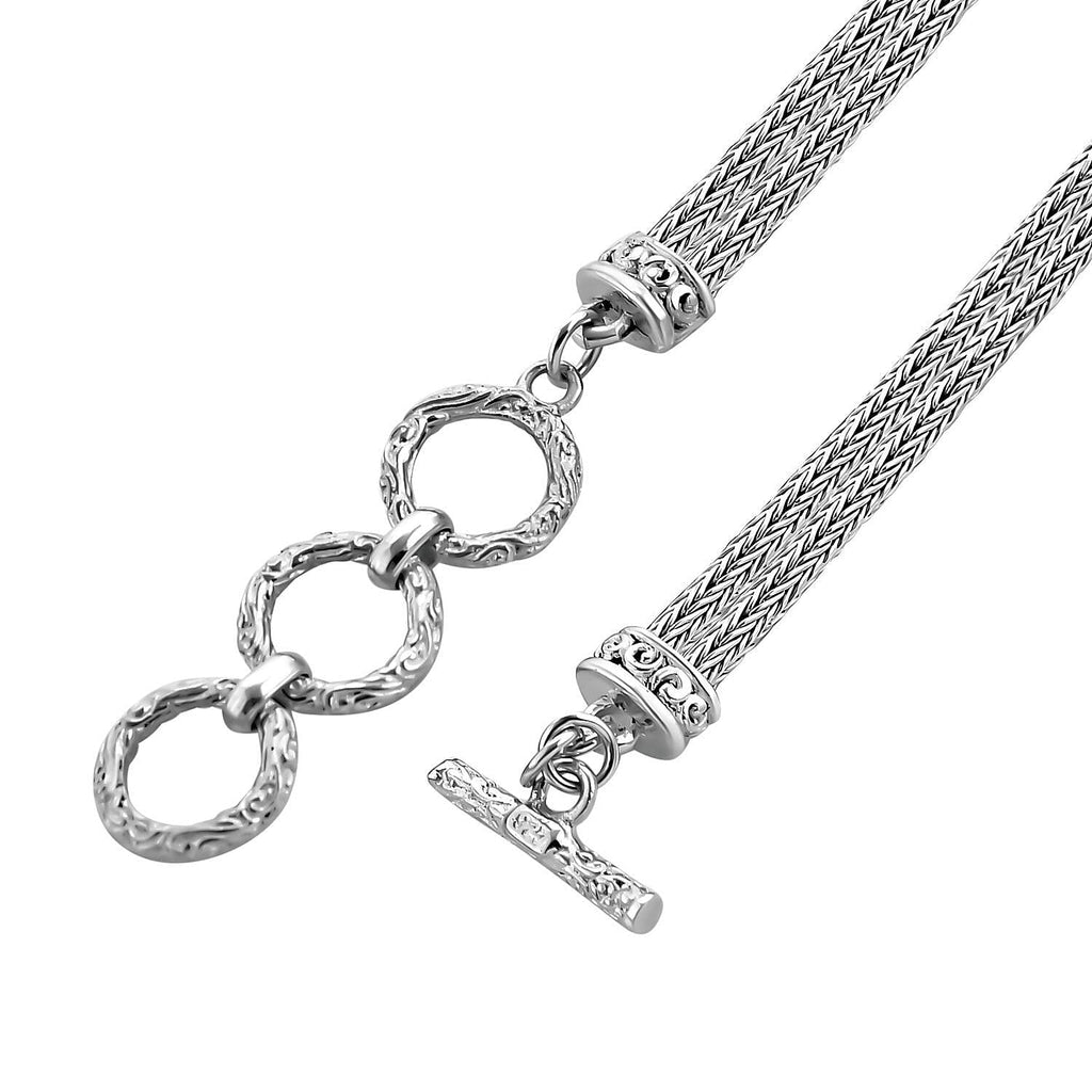Royal Bali Collection - Amethyst Solitaire Necklace (Size - 20) in Sterling Silver 25.00 Ct, Silver Wt. 44 Gms