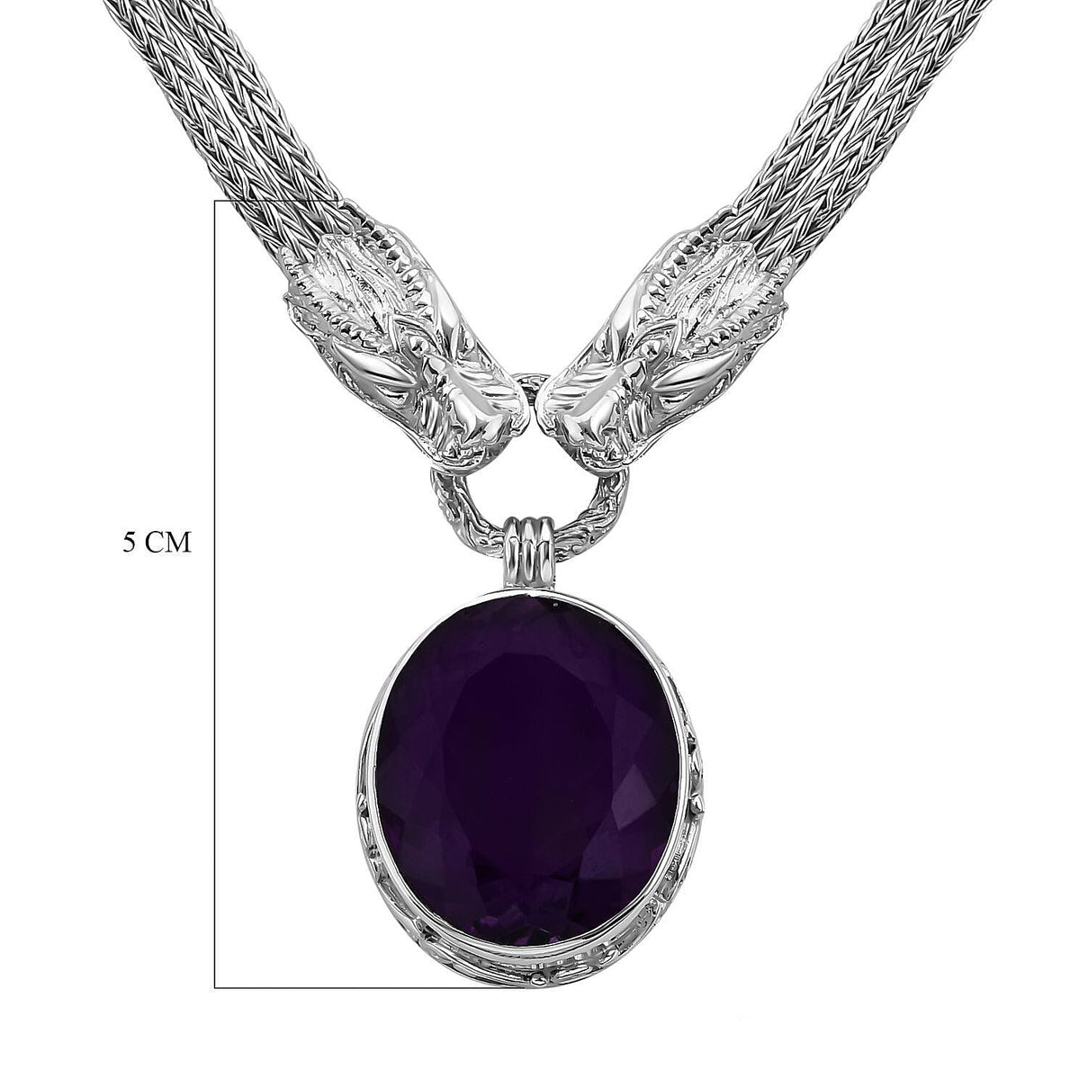 African Amethyst Solitaire Necklace (Size - 20)  Sterling Silver 7621078 6