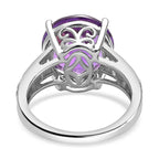 Amethyst Solitaire Ring in 18K Vermeil Yellow Gold and Platinum Plated Sterling Silver 5.61 Ct.