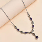 Amethyst & Natural Zircon Necklace (Size - 20) 2.65 Ct.