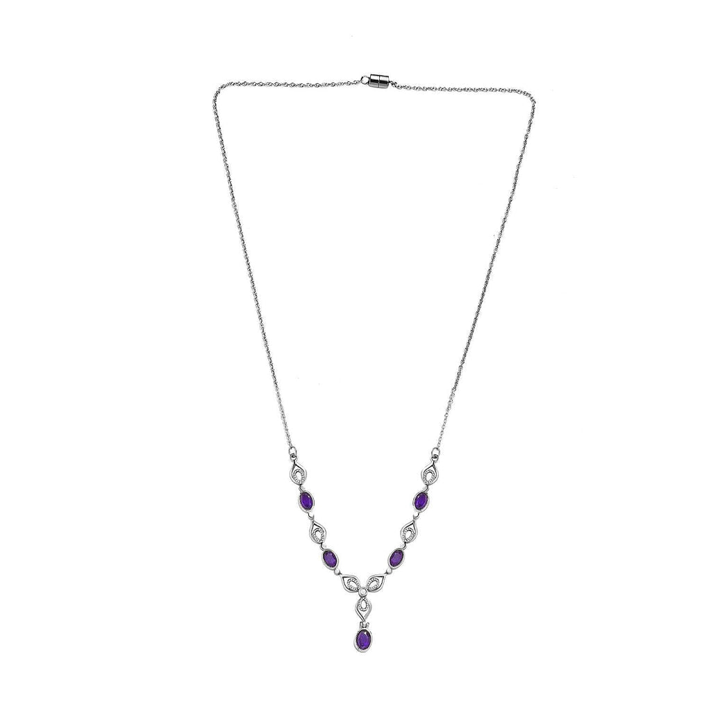 Amethyst & Natural Zircon Necklace (Size - 20) 2.65 Ct.