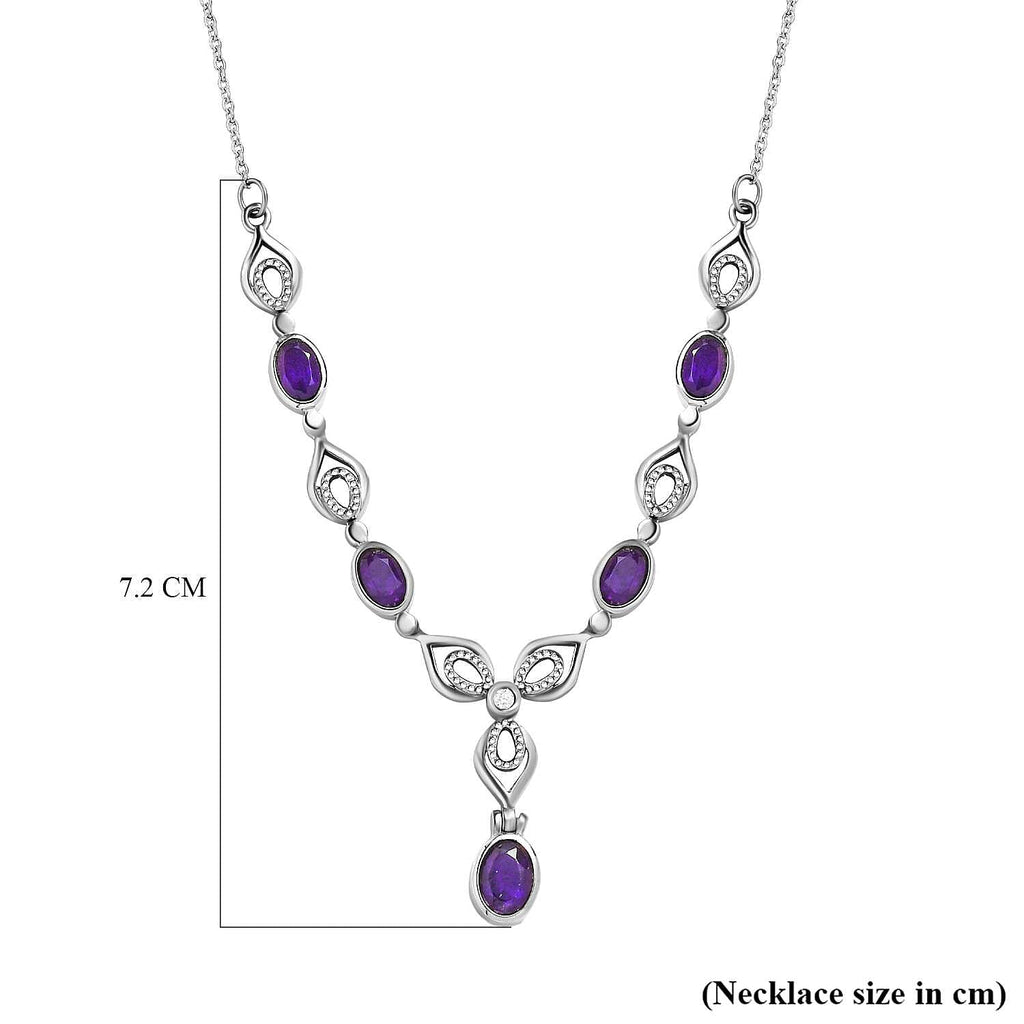 Amethyst & Natural Zircon Necklace (Size - 20) 2.65 Ct.