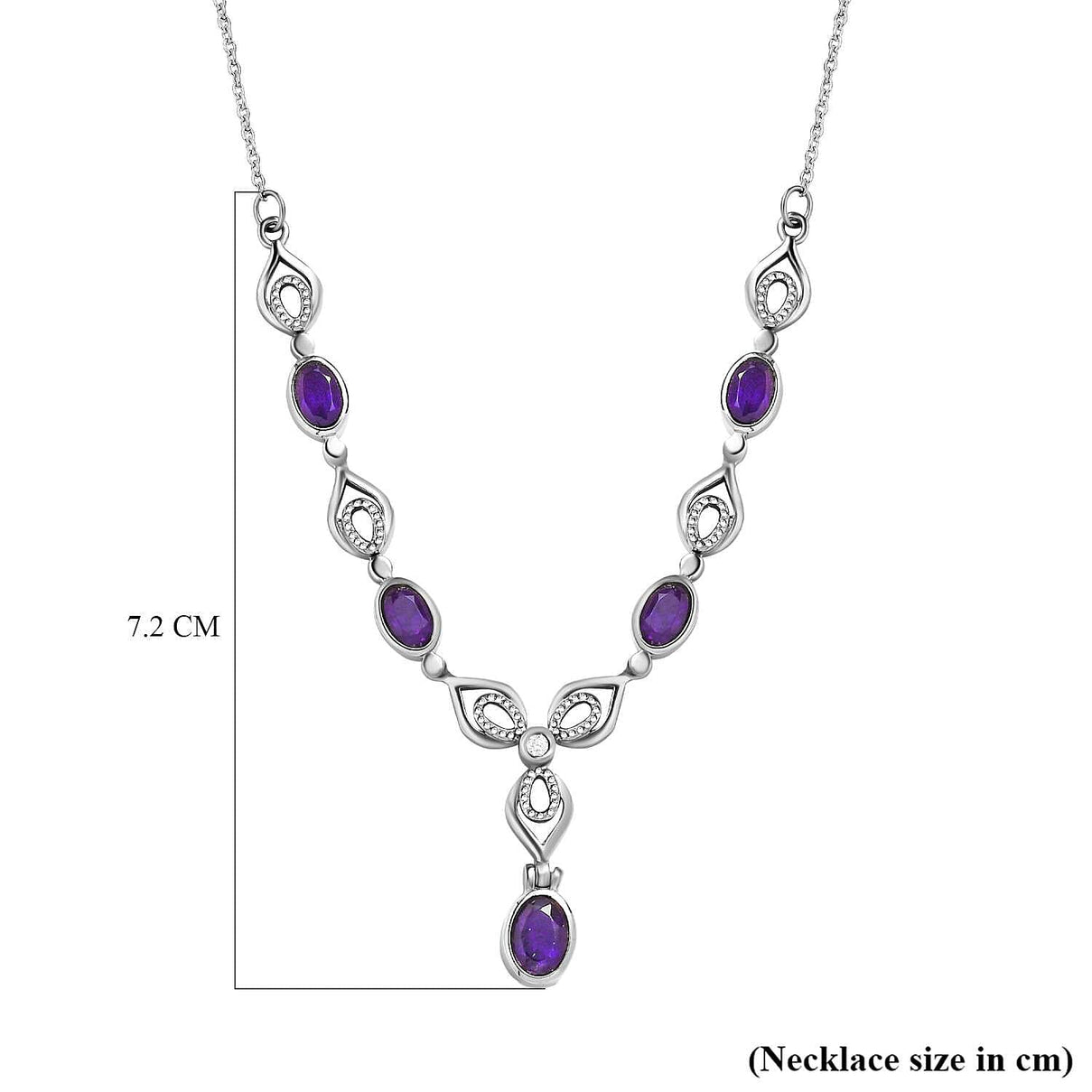 Amethyst &amp; Natural Zircon Necklace (Size - 20) 2.65 Ct. 7577595 5