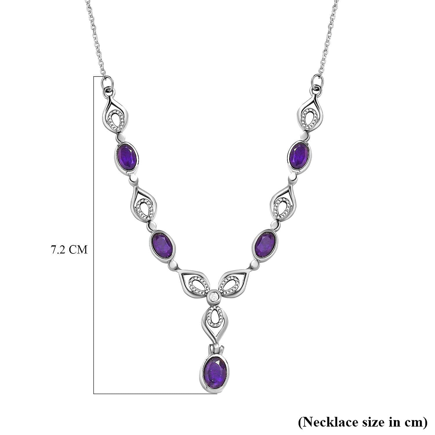 Amethyst &amp; Natural Zircon Necklace (Size - 20) 2.65 Ct. 7577595 5