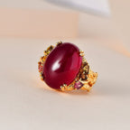Tucson Special - African Ruby & Multi-Tourmaline Ring in 18K Vermeil Yellow Gold Plated Sterling Silver 22.84 Ct, Silver Wt 5.73 GM