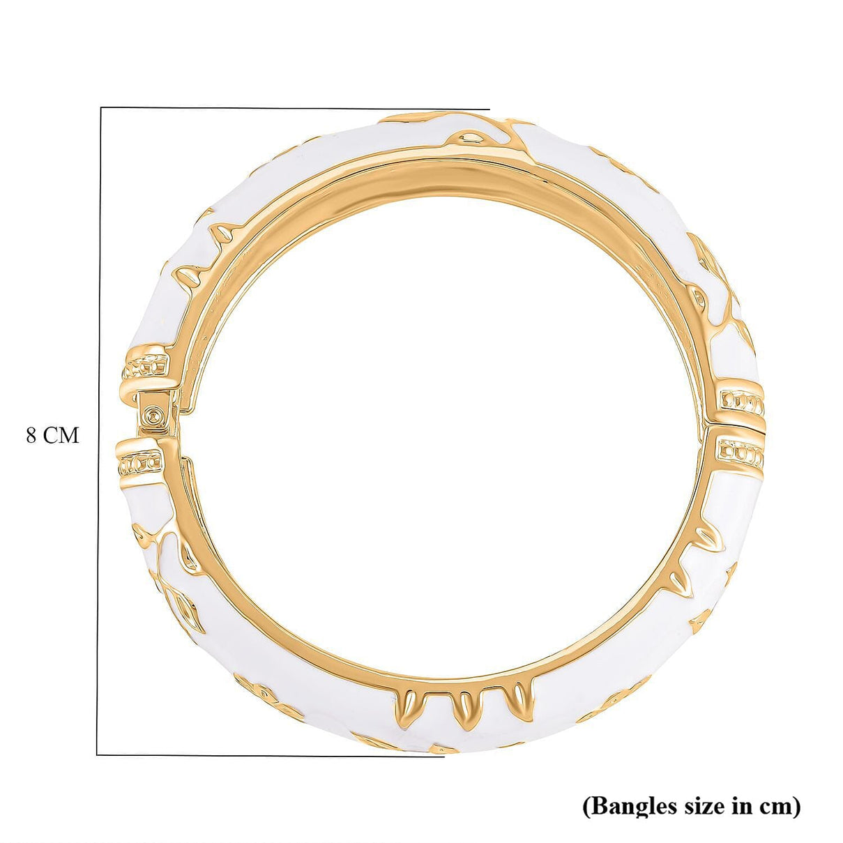 Designer Inspired- Enamelled Floral White Bangle (Size - 7.5) 7642595 7