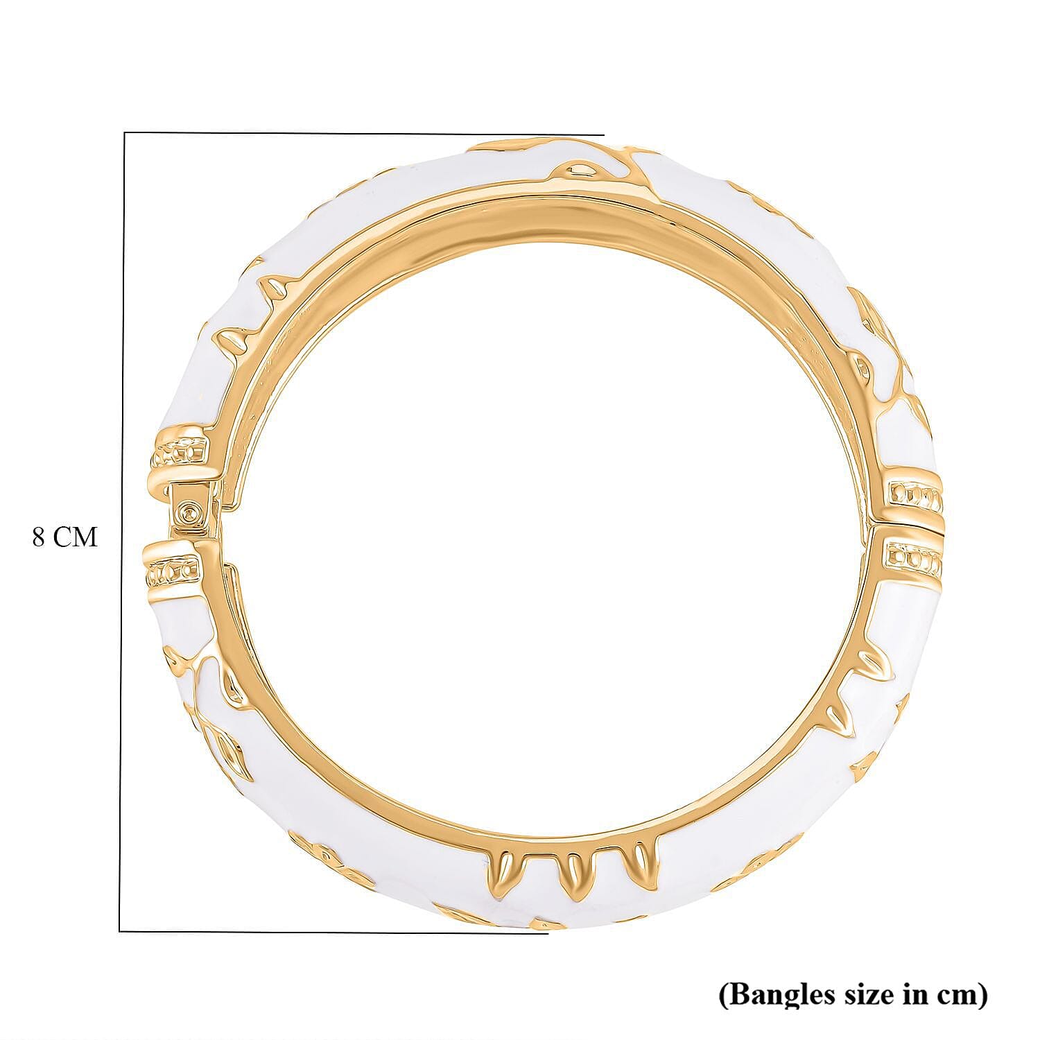 Designer Inspired- Enamelled Floral White Bangle (Size - 7.5) 7642595 7