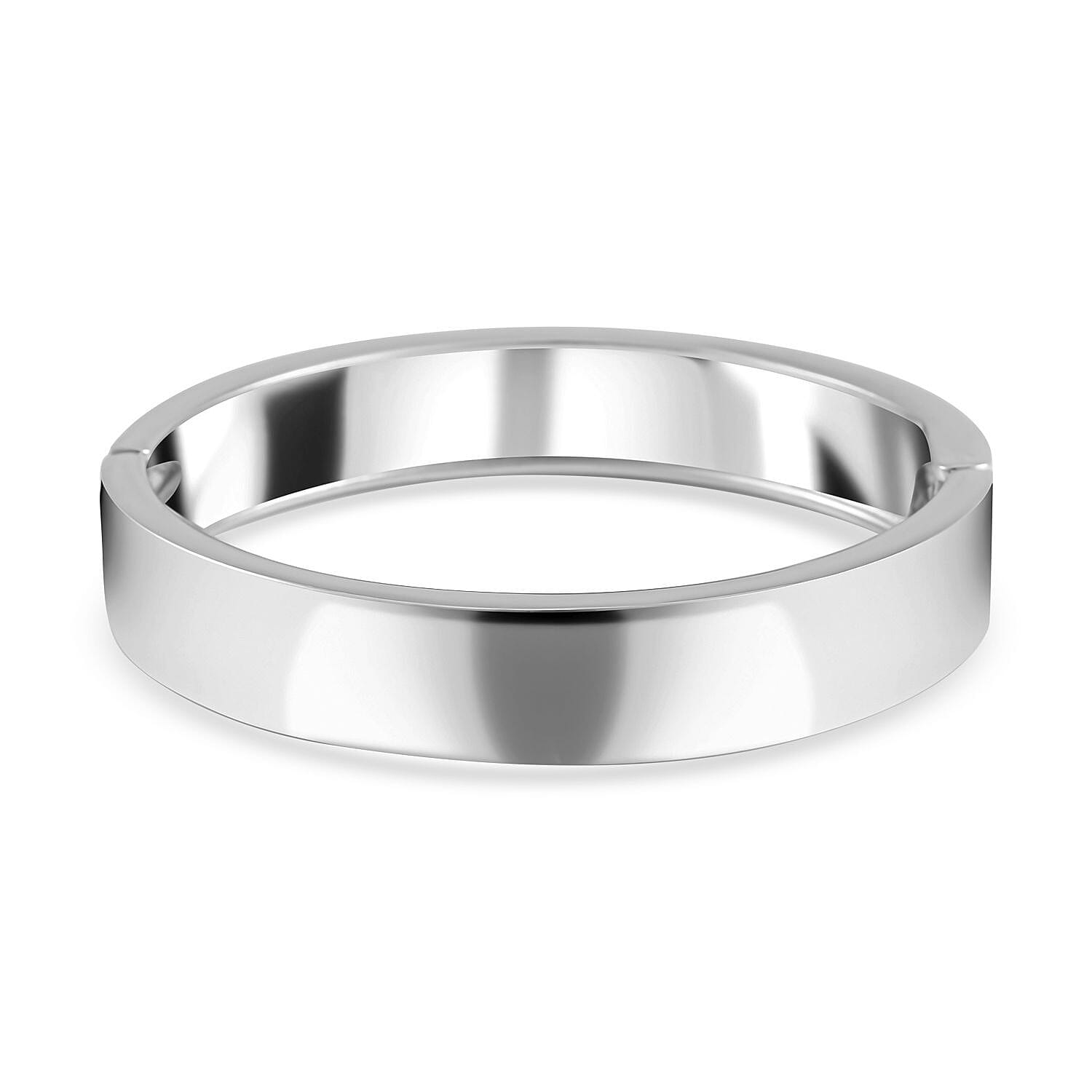 Designer Inspired Hinged Bangle in Silver Tone 7642828 0