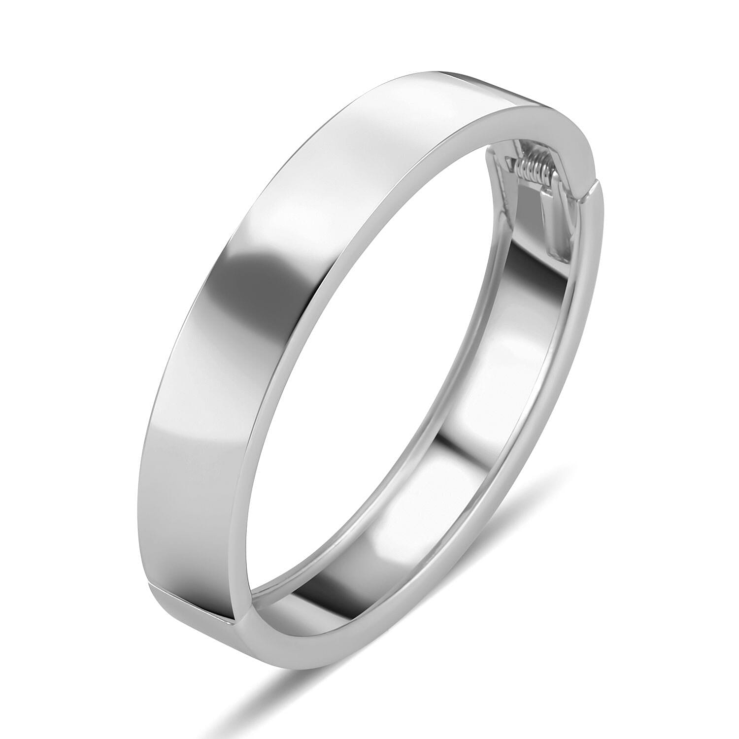 Designer Inspired Hinged Bangle in Silver Tone 7642828 4