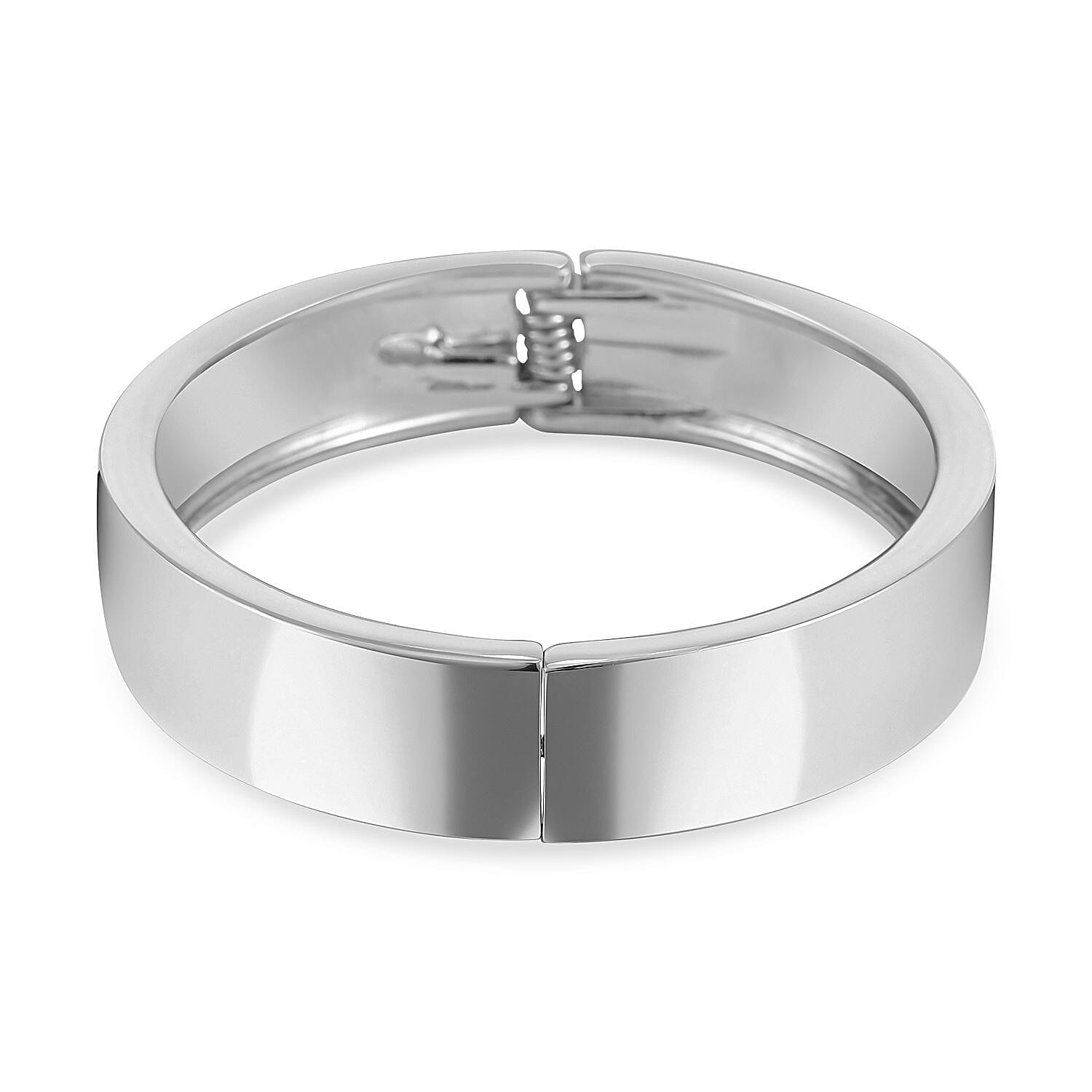 Designer Inspired Hinged Bangle in Silver Tone 7642828 5