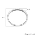 Designer Inspired Hinged Bangle in Silver Tone
