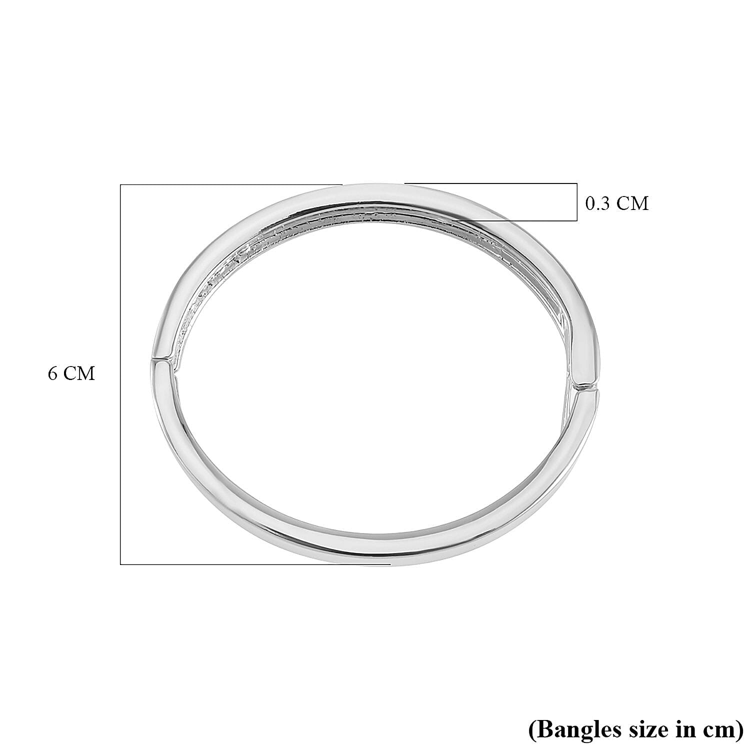 Designer Inspired Hinged Bangle in Silver Tone 7642828 7
