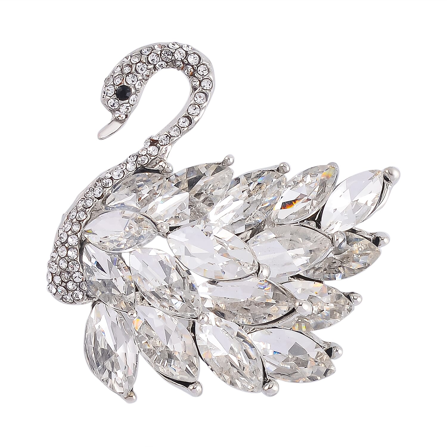 Austrian Black and White Swan Brooch 7639507 0