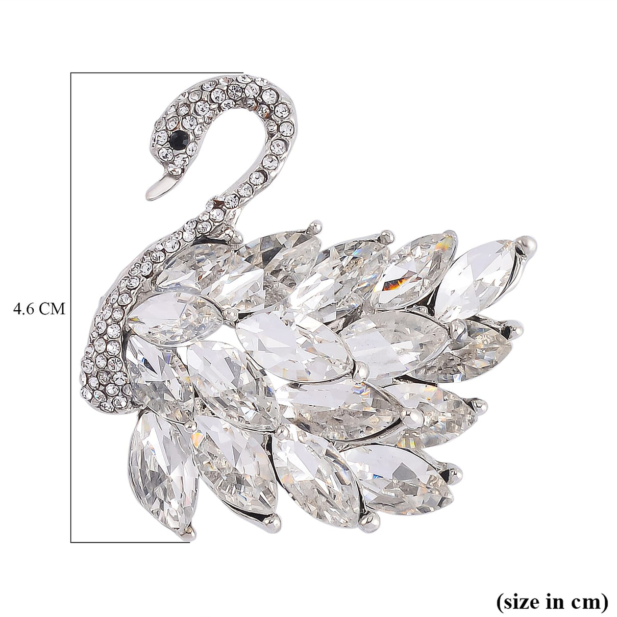 Austrian Black and White Swan Brooch 7639507 4