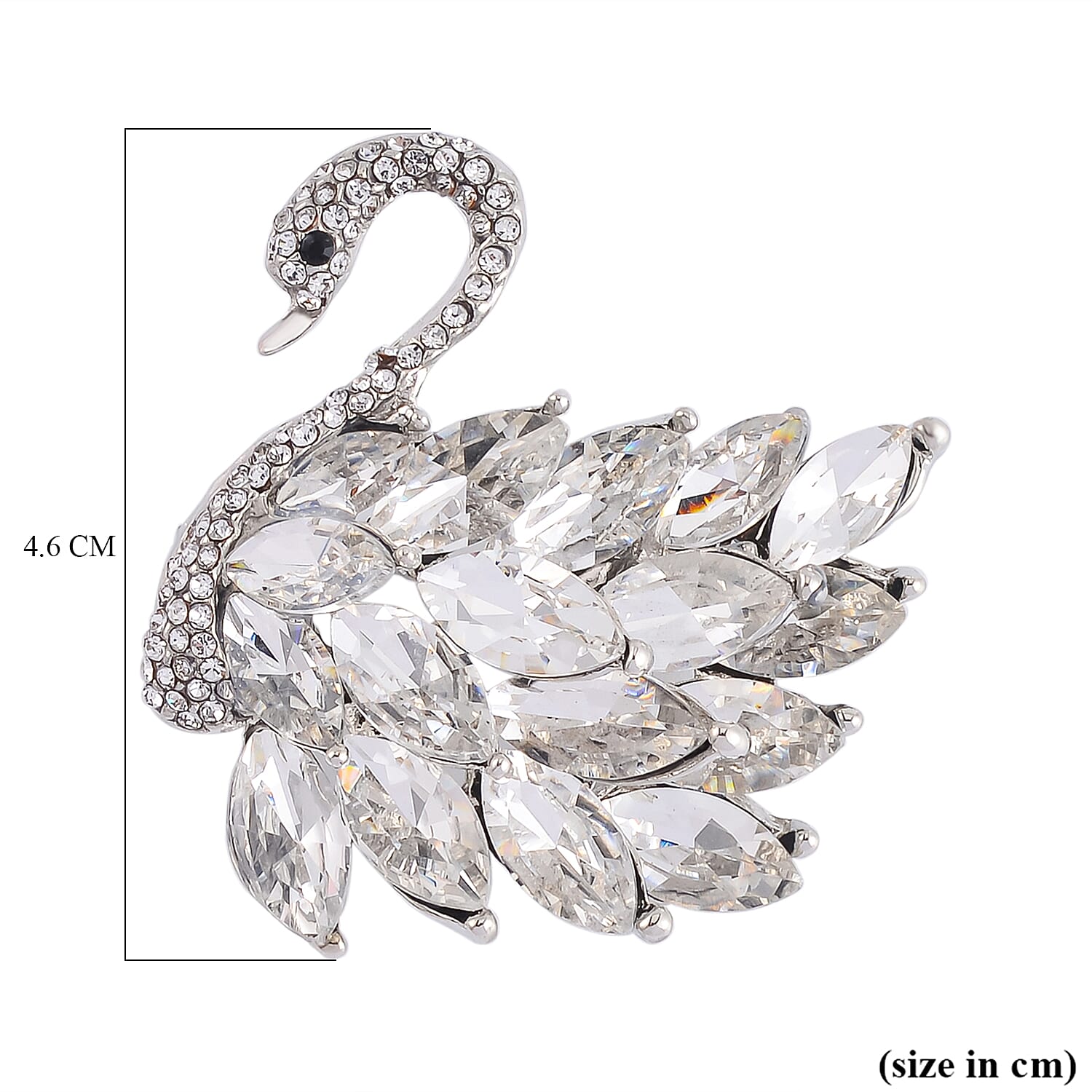 Austrian Black and White Swan Brooch 7639507 4