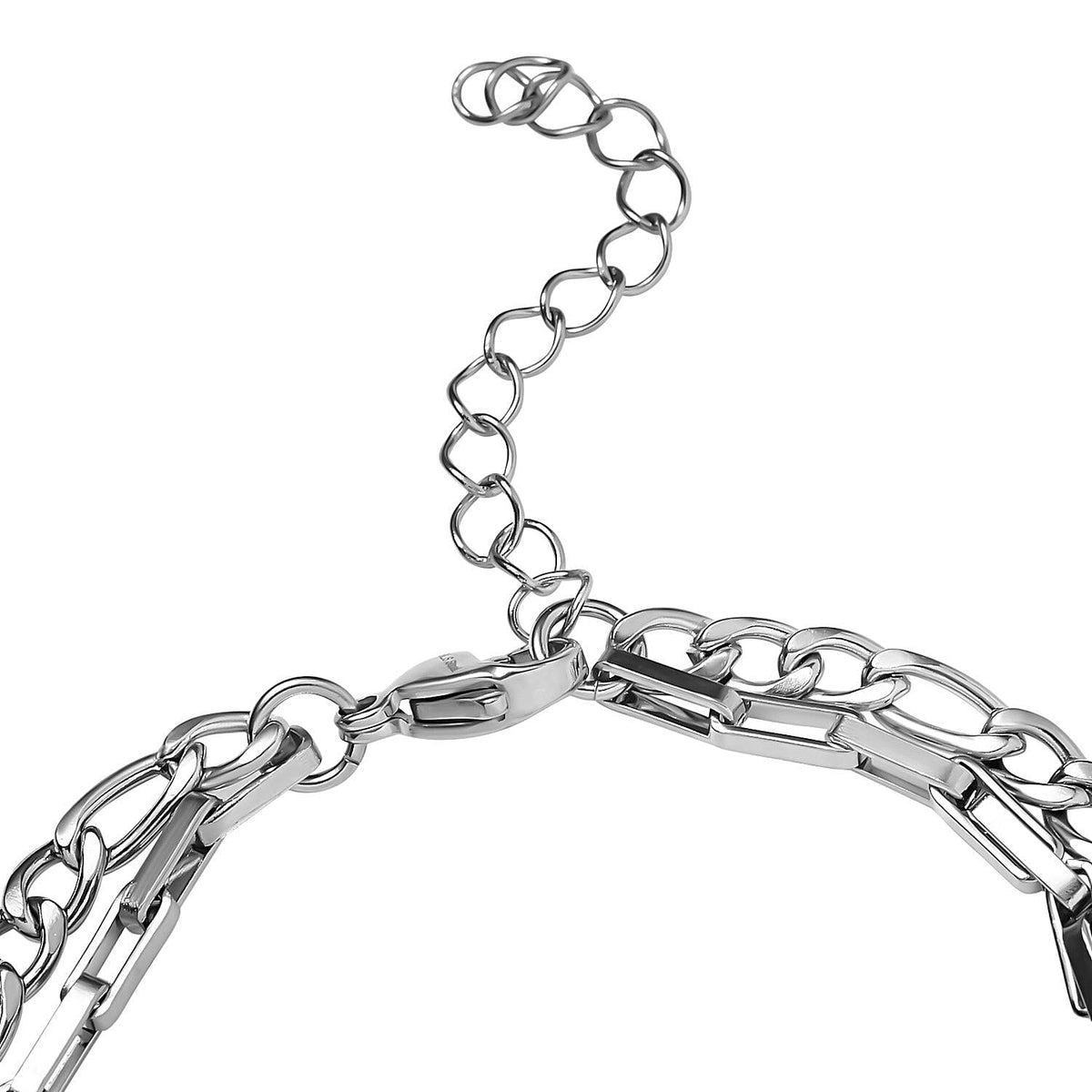 Heart Charm Bracelet (Size - 7.5) in Pure White Stainless Steel 7607235 2