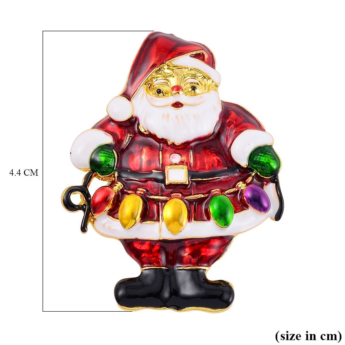 Multi Colour Enamelled Santa Brooch in Yellow Gold Tone 7611422 5